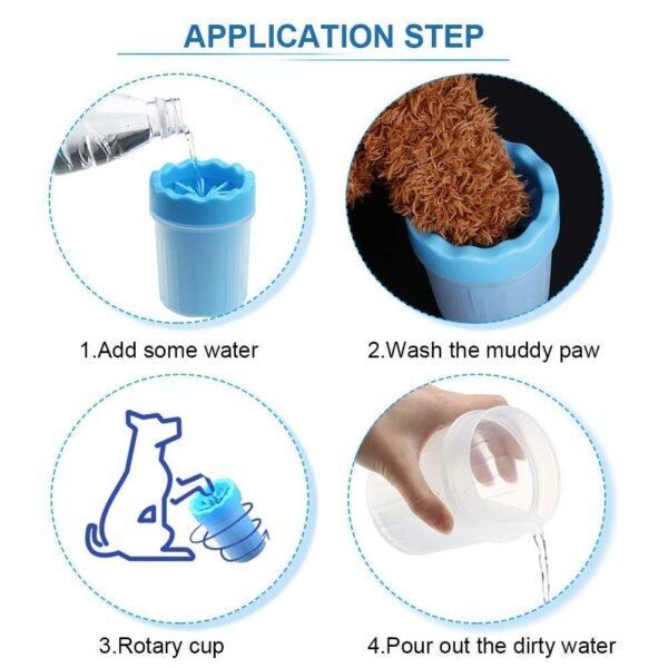 Paw Cleaner Portable Dog Paw Washer with Soft Silicone Foot Washing Cup, Quickly Cleaning Pets Muddy Feet (Color May Vary) (Small)