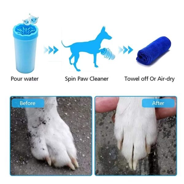 Paw Cleaner Portable Dog Paw Washer with Soft Silicone Foot Washing Cup, Quickly Cleaning Pets Muddy Feet (Color May Vary) (Small)