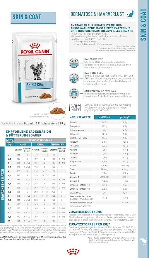 Royal Canin Vet Care Nutrition Wet Cat Food Skin and Coat 100 g