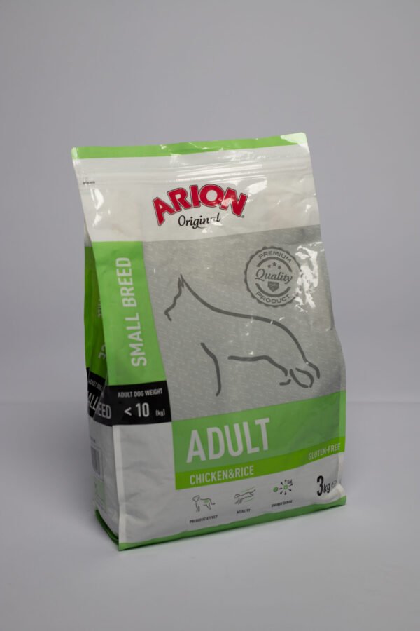 Arion Original Dry Food with Chicken & Rice for Small Breed Adult Dogs (Up to 10kg) - 3kg