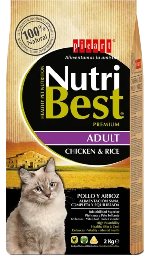 Nutribest Complete Food with Chicken and Rice for Adult Cats 2000g