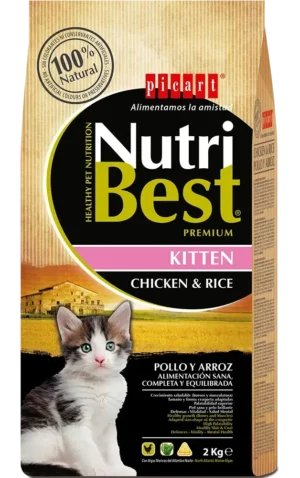 Nutribest Complete food with chicken and rice for kittens up to 12 months, 2000 g Brand: Nutribest