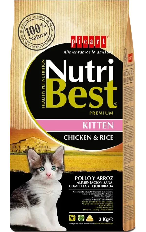 Nutribest Complete food with chicken and rice for kittens up to 12 months, 2000 g Brand: Nutribest