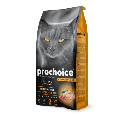 Prochoice Pro32 Chicken And Rice 15 Kg Sterilised Adult Cat Food